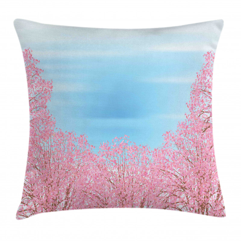 Pinkish Blossom Trees Pillow Cover