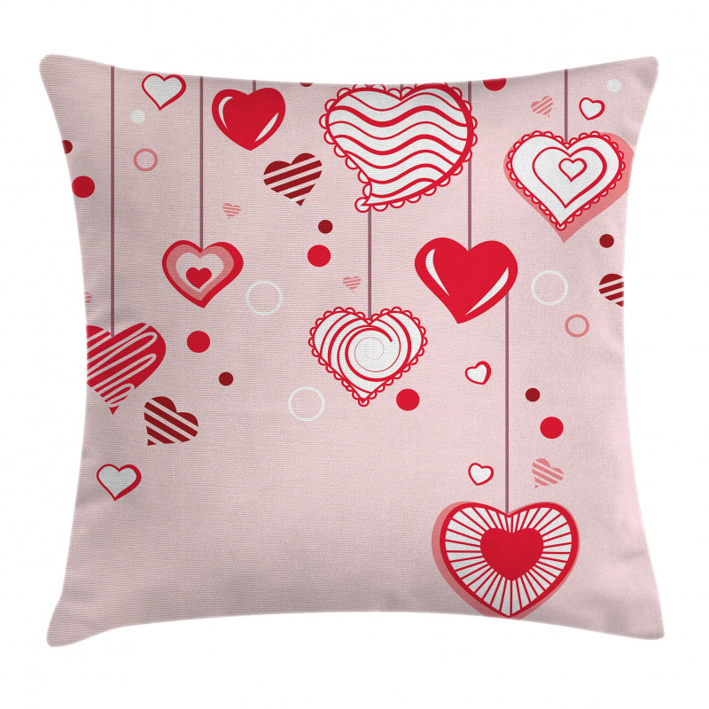Contour Hearts Lines Pillow Cover