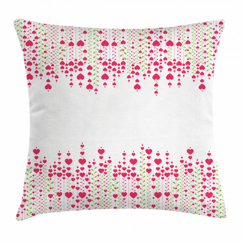 Heart Leaves Flowers Pillow Cover