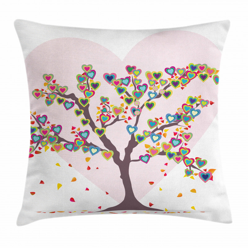 Tree with Leaves Floral Pillow Cover