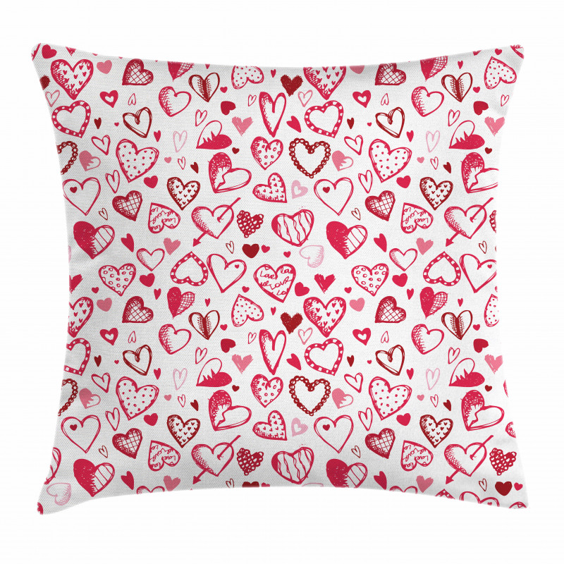 Valentine Hearts Arrow Pillow Cover