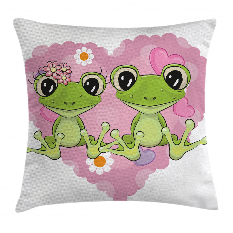 Heart in Love Flowers Pillow Cover