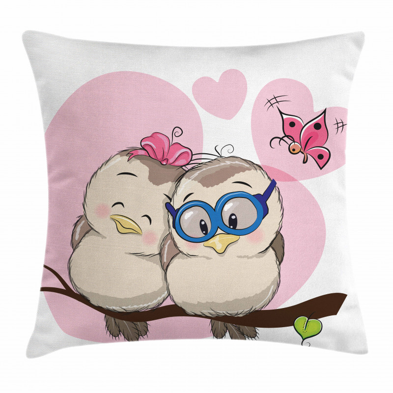Cartoon Birds Valnetine Pillow Cover