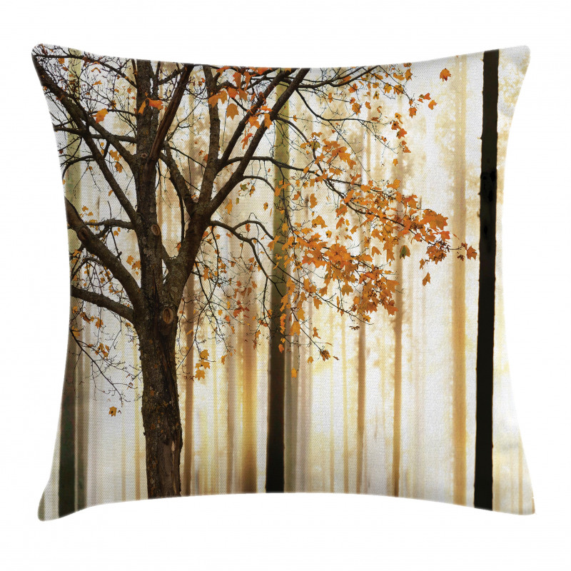 Tree in Abstract Woods Pillow Cover
