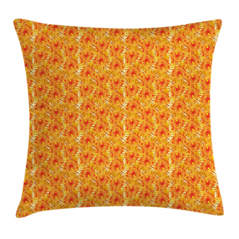 Tropic Hibiscus and Monstera Pillow Cover