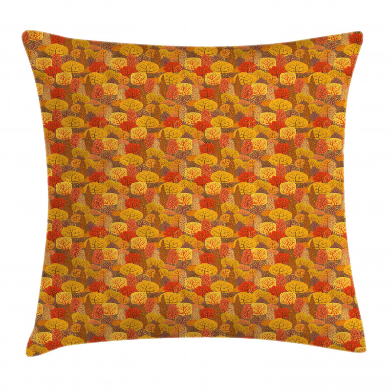 Warm Tones Fall Forest Pillow Cover