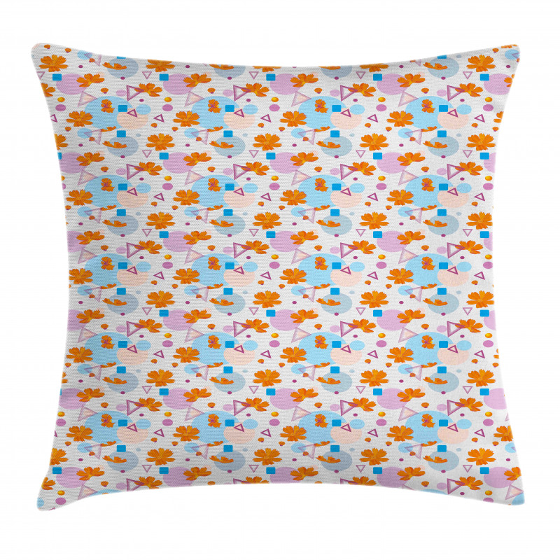 Petal and Geometric Shapes Pillow Cover