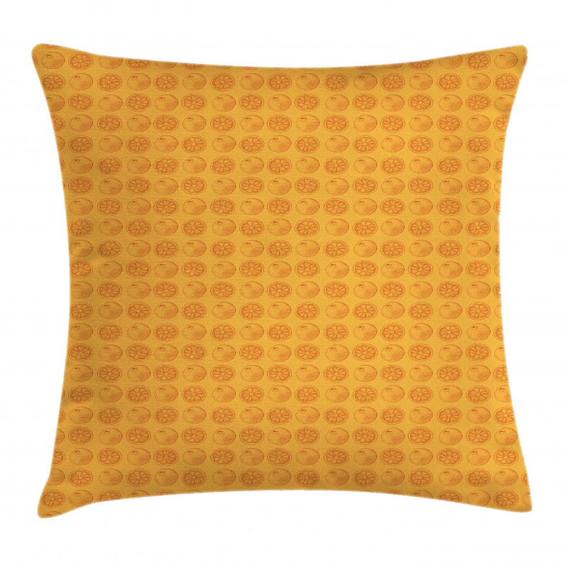 Ink Drawn Citrus Fruit Art Pillow Cover