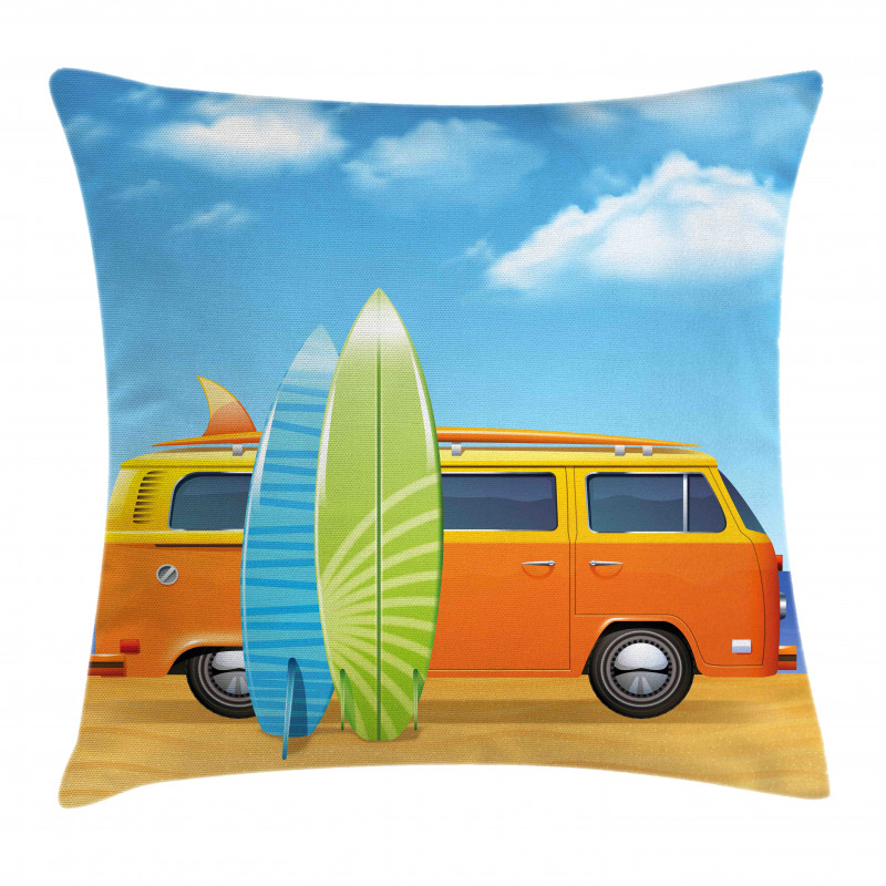 Happy Camper Van Surf Pillow Cover