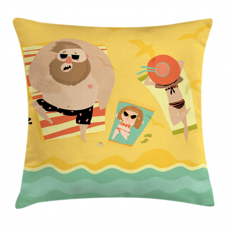 Happy Family Seaside Pillow Cover