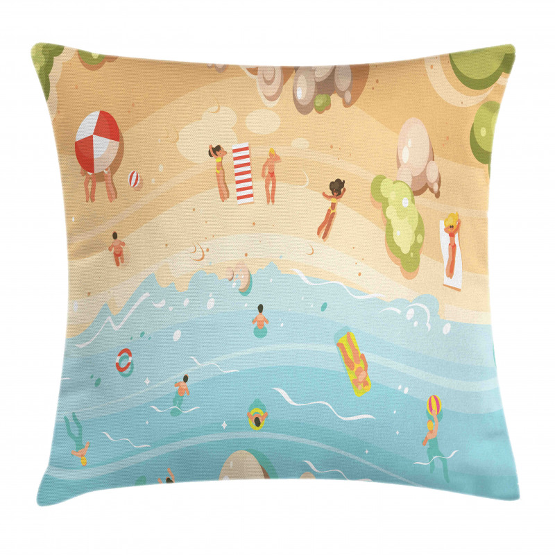 Cartoon Coast Fun Pillow Cover