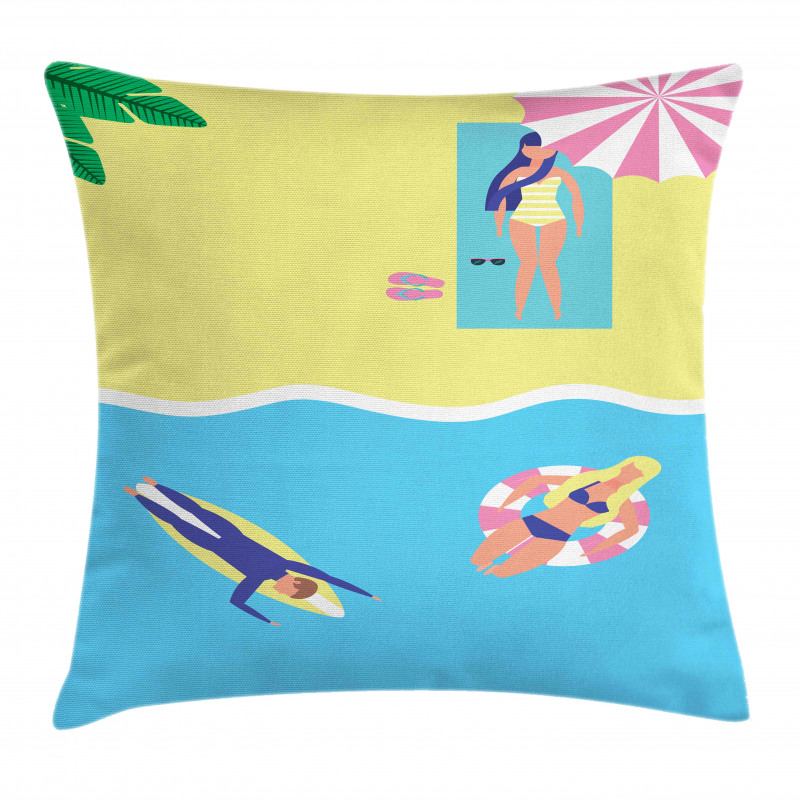 Summer Holiday People Pillow Cover