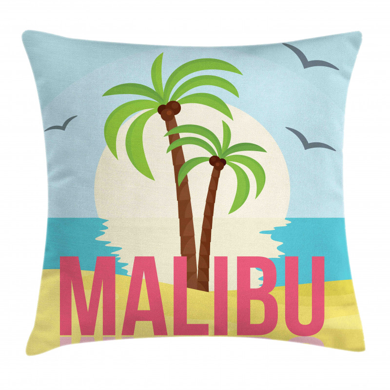 Malibu Sunset Ocean Pillow Cover