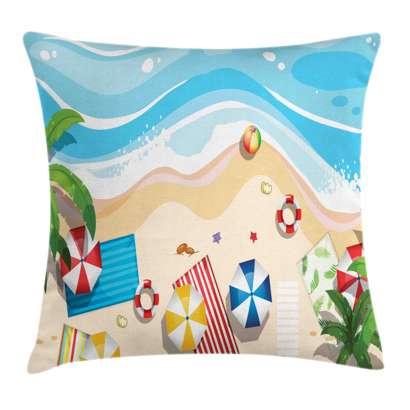 Summer Fun Cartoon Pillow Cover