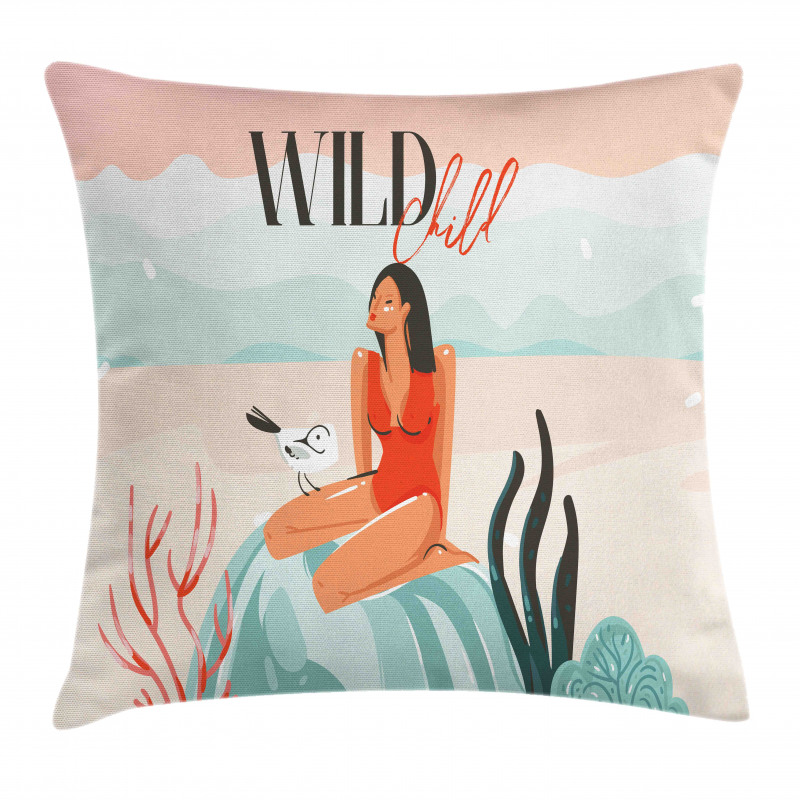 Wild Child Girl Rock Pillow Cover