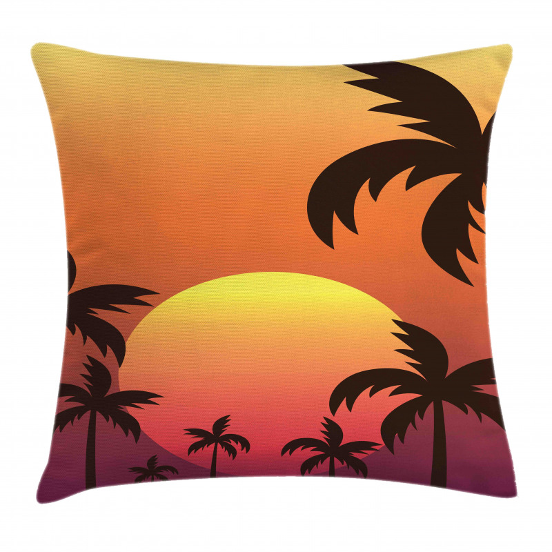 Sunset with Palms Art Pillow Cover