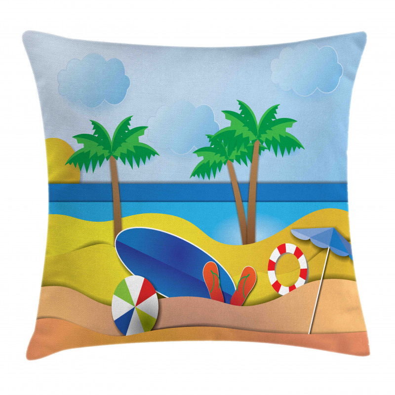 Paper Cut Art Seaside Pillow Cover