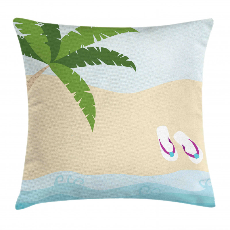 Flip Flops on Coast Pillow Cover