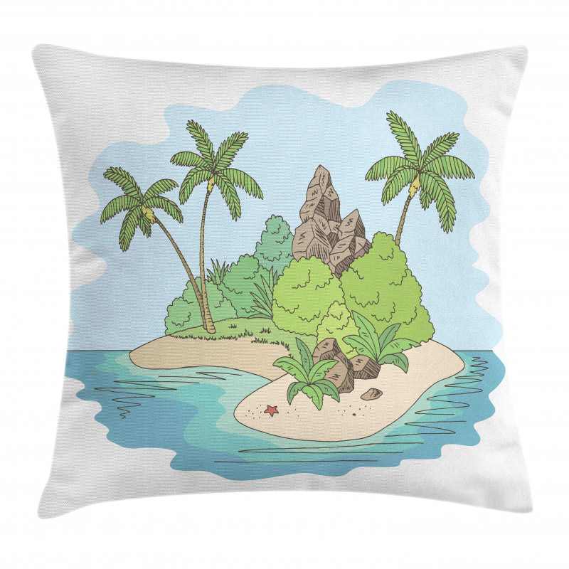 Island Doodle Botany Pillow Cover