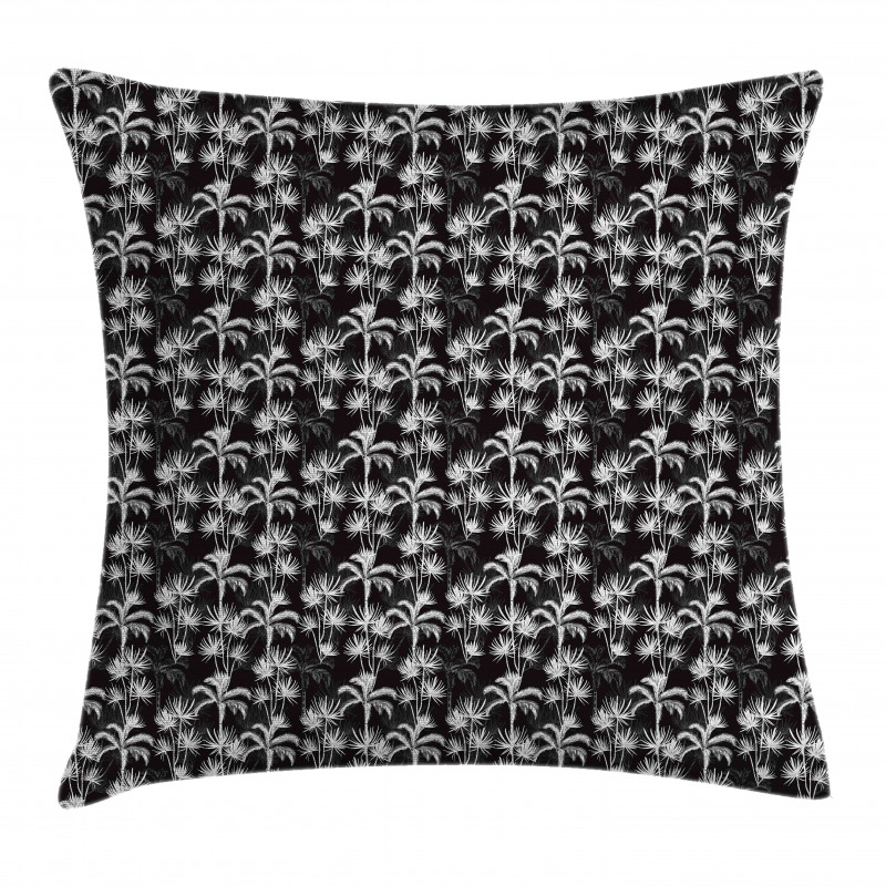 Exotic Palm Tree Sketch Pillow Cover