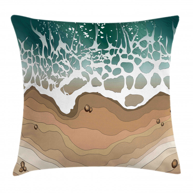 Foamy Sea Waves Bay Pillow Cover