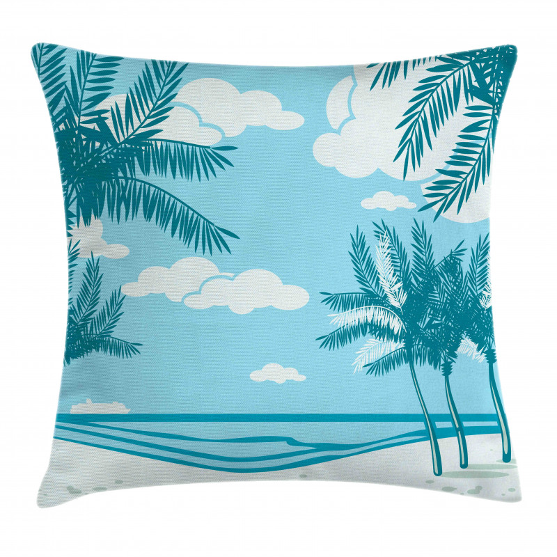 Sand and Palm Trees Pillow Cover