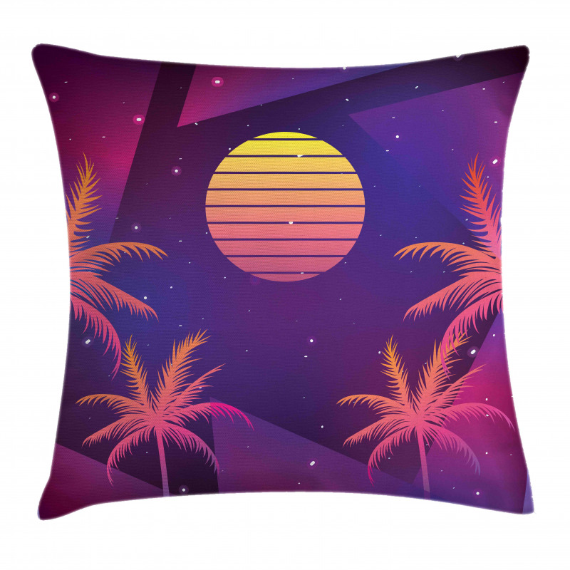 Palms Sun and Stars Pillow Cover