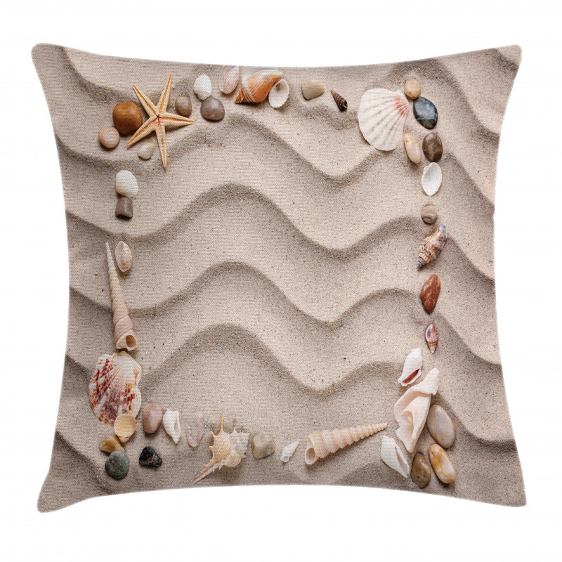 Seashell Square Frame Pillow Cover