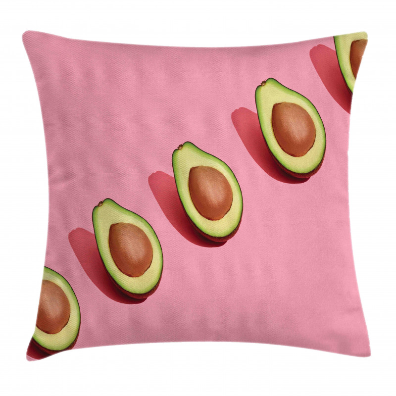 Halved Fresh Avocados Pillow Cover