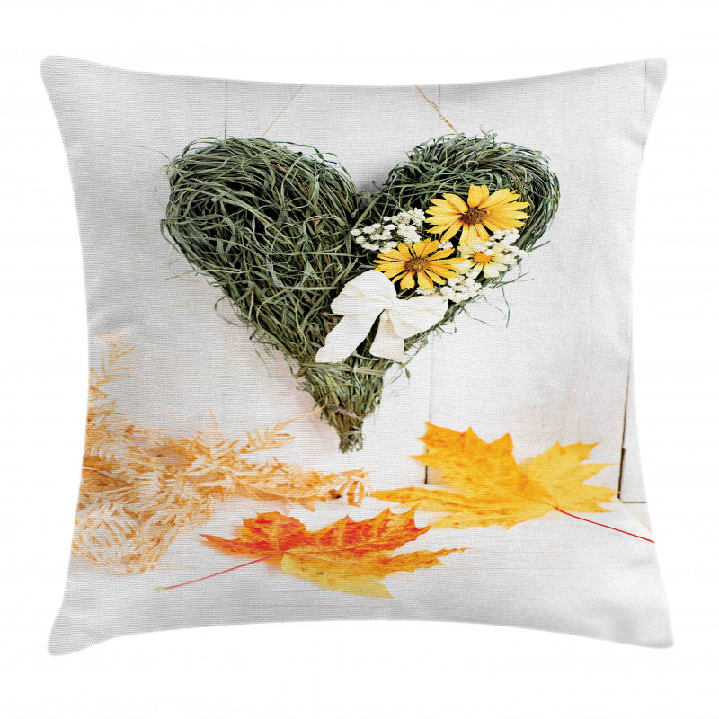 Dried Botany Heart Pillow Cover