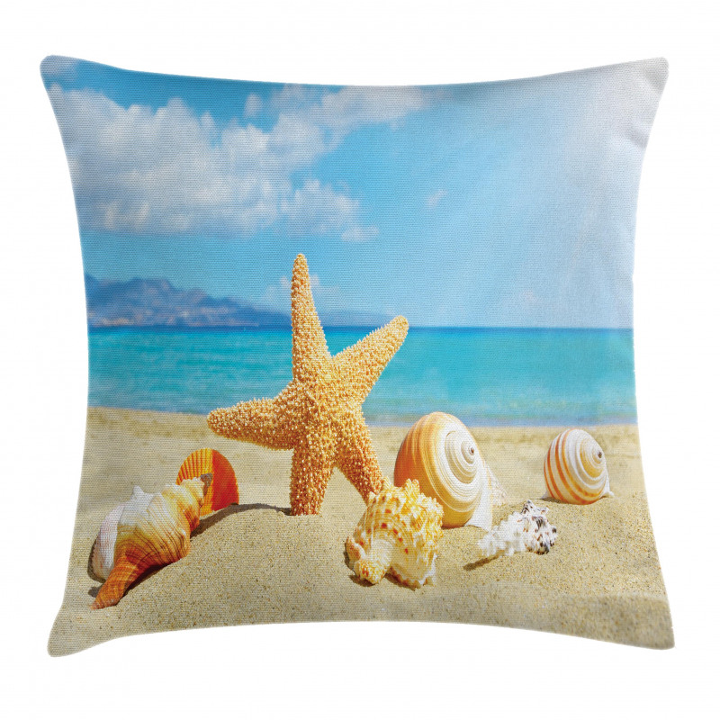 Beach Sand with Starfish Pillow Cover