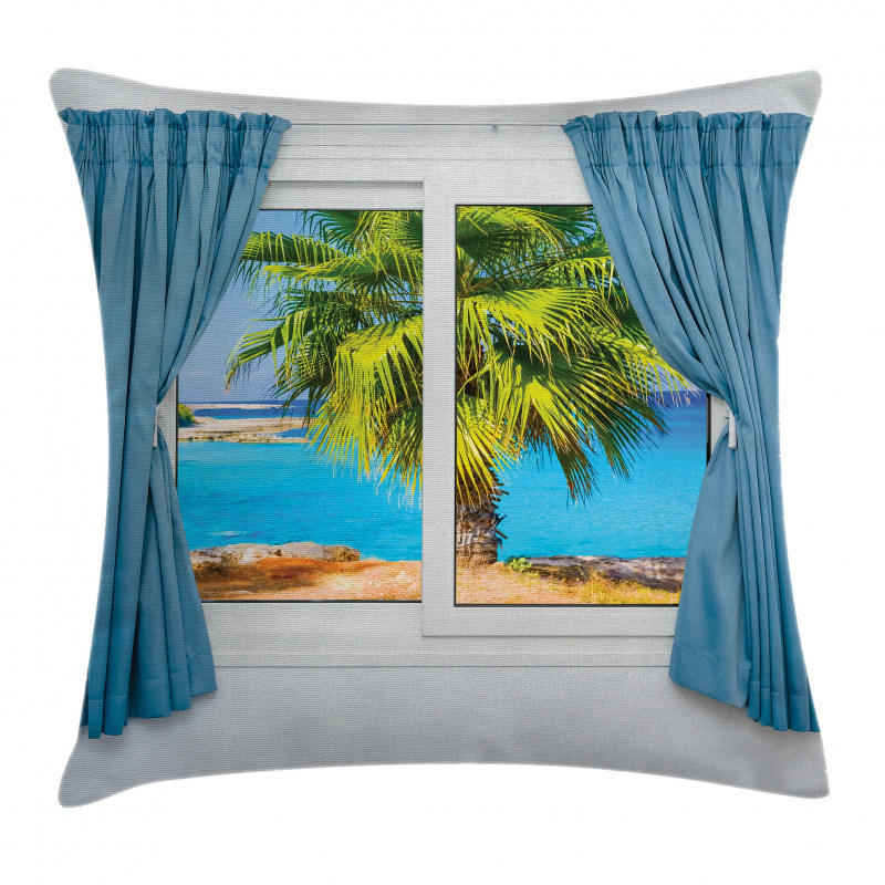 Tropical Beach Sun Pillow Cover
