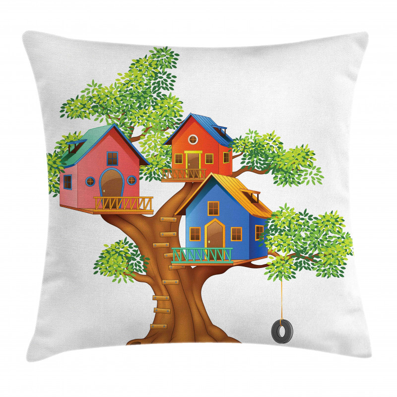 Cartoon Cottages Pillow Cover