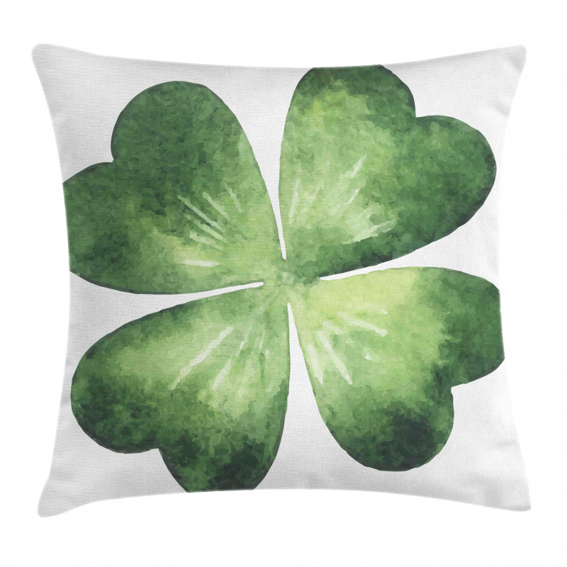 Watercolor Shamrock Leaf Art Pillow Cover