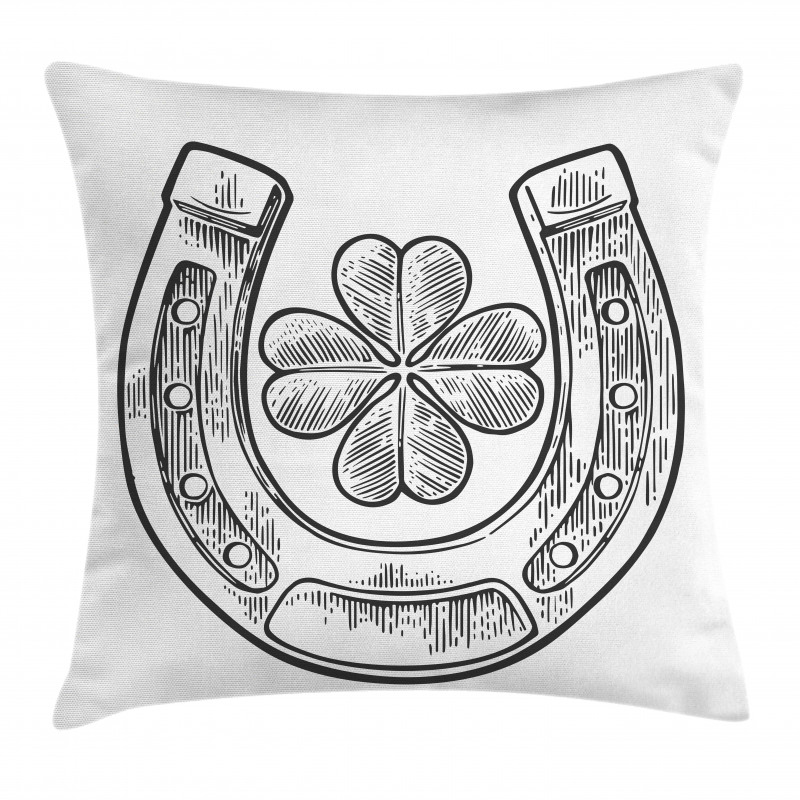 Shamrock and Horseshoe Image Pillow Cover