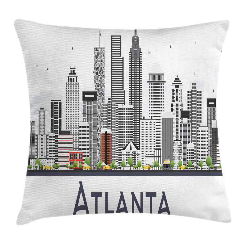 Seyahat Minder Kılıfı Modern Atlanta Panoramik Şehir Manzarası