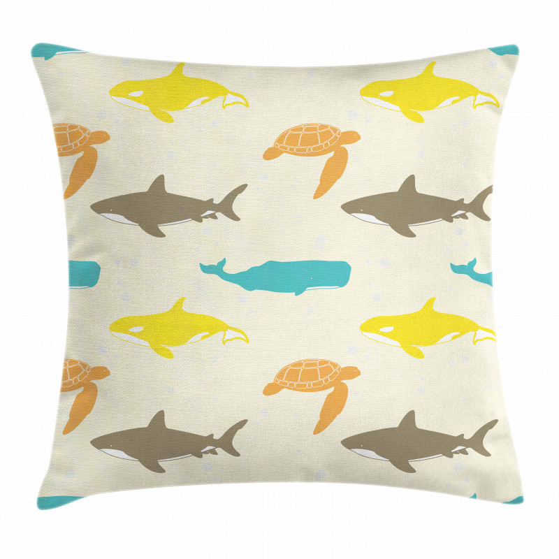 Whale Shark and Turtle Pillow Cover
