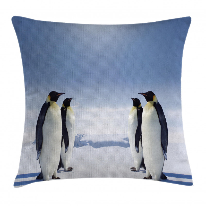 Penguins in Antarctica Pillow Cover