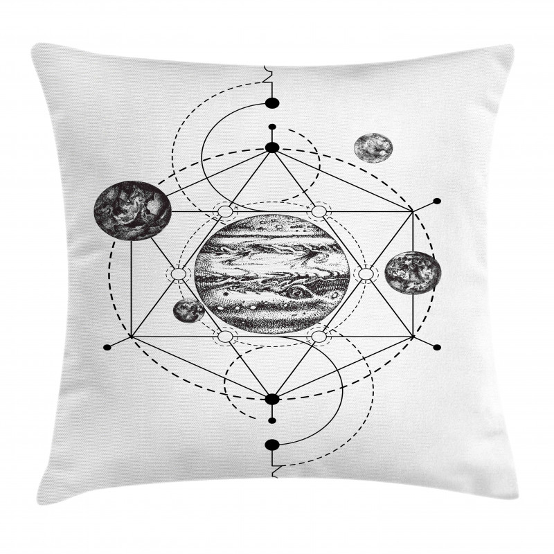 Modern Geometric Planets Pillow Cover