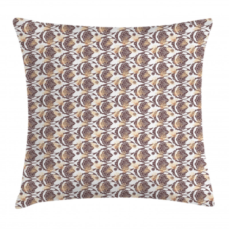 Oriental Ornate Grunge Pillow Cover