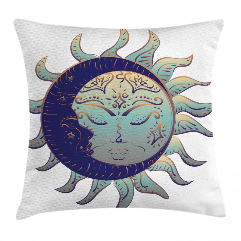 Boho Sun and Crescent Pillow Cover