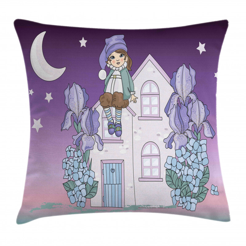 Nursery Dwarf Sits on House Pillow Cover