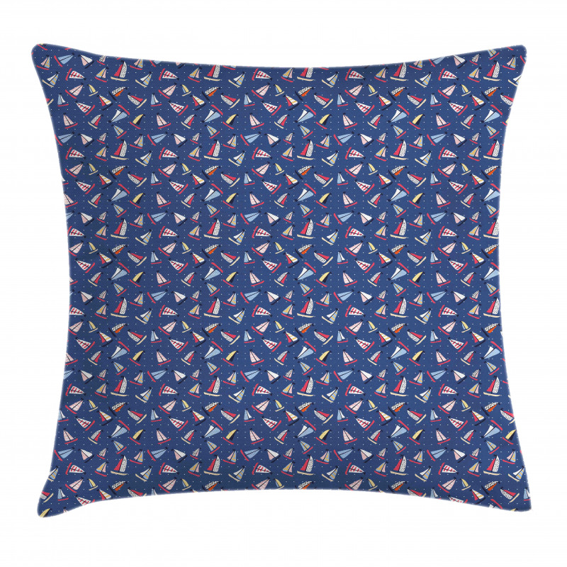 Colorful Sailboat Polka Dot Pillow Cover