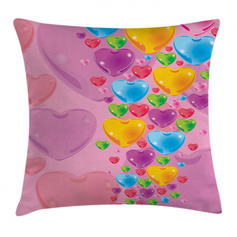 Love Romantic Hearts Pillow Cover