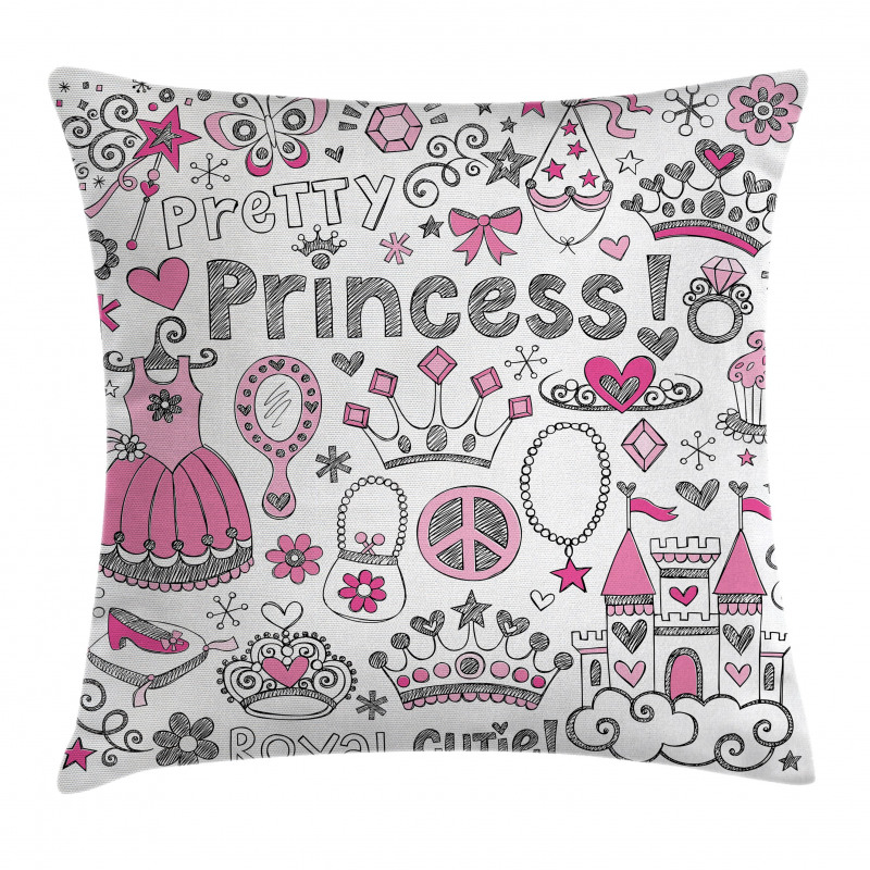 Fairy Tale Princess Tiara Pillow Cover