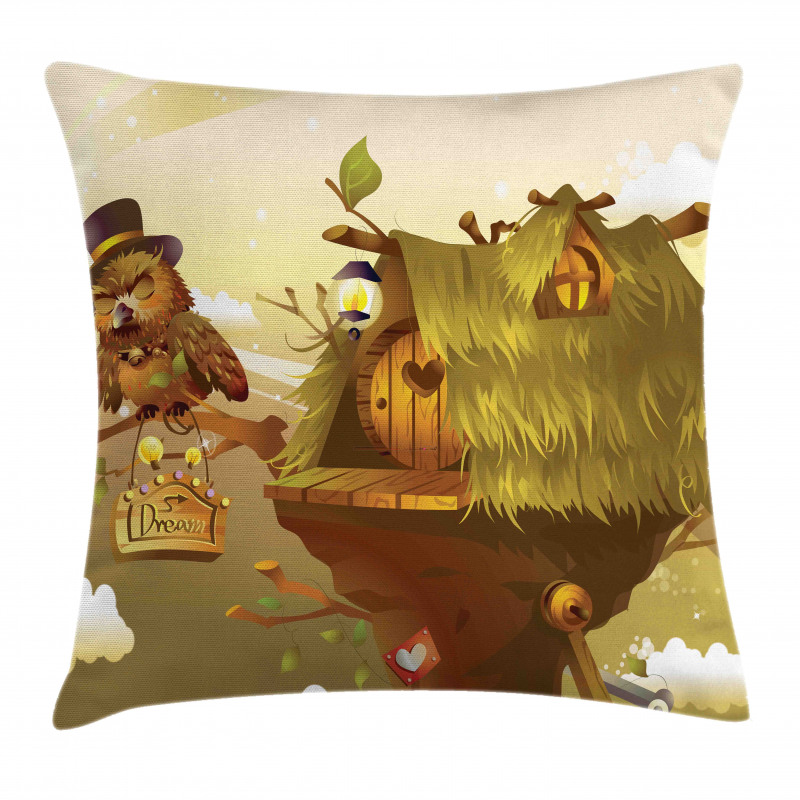 Nest of Magician Hat Owl Pillow Cover