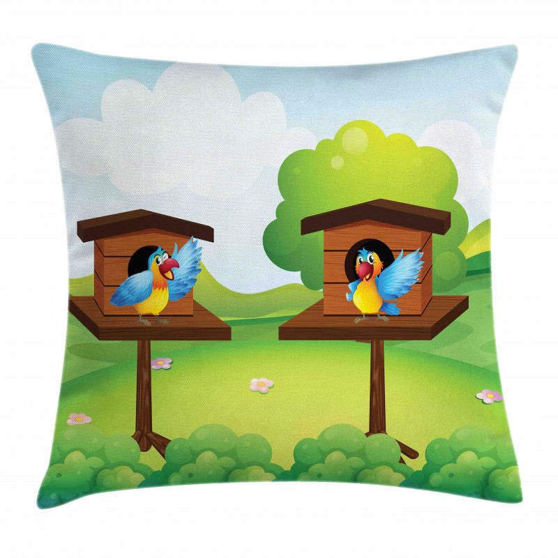 Winged Animals Nest Pillow Cover