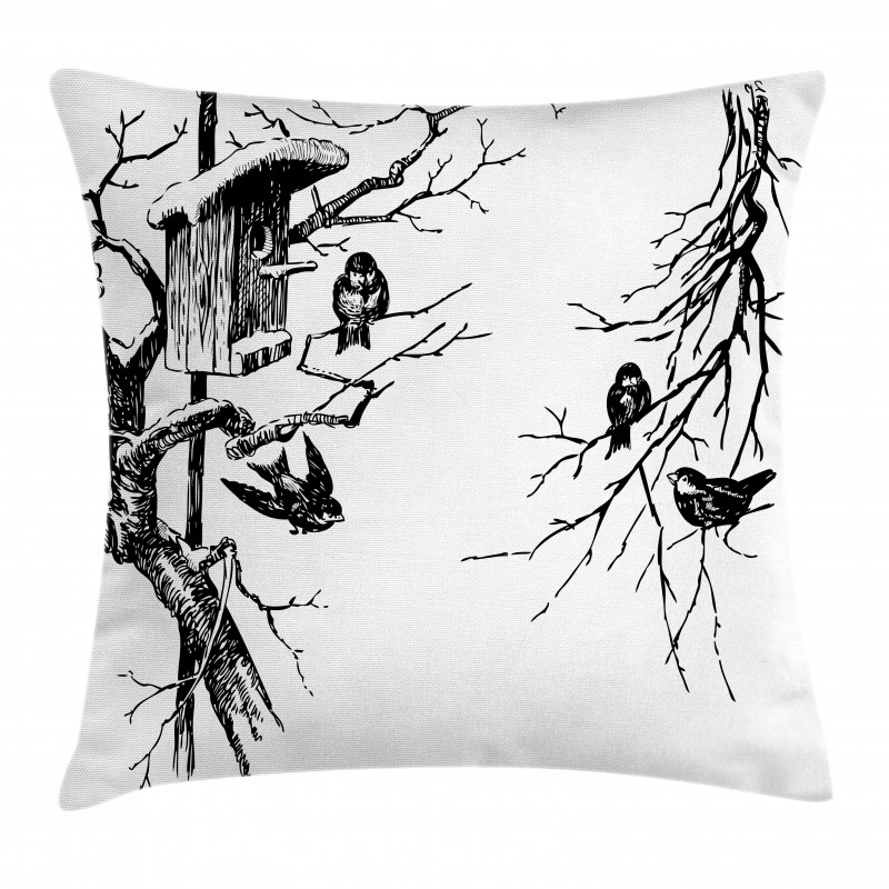 Nest of Sparrows Pillow Cover