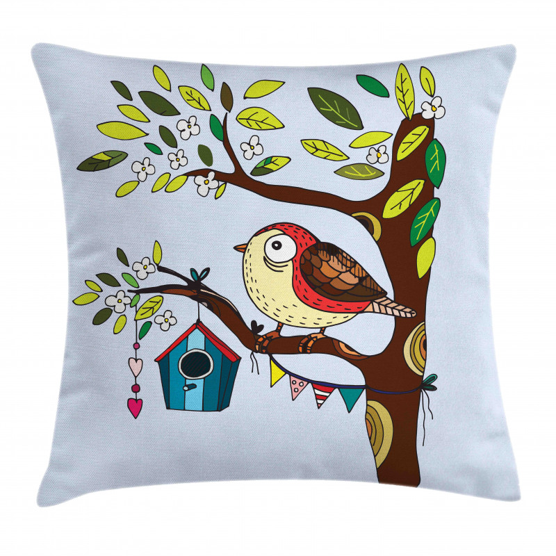 Flying Animal Tree Art Pillow Cover