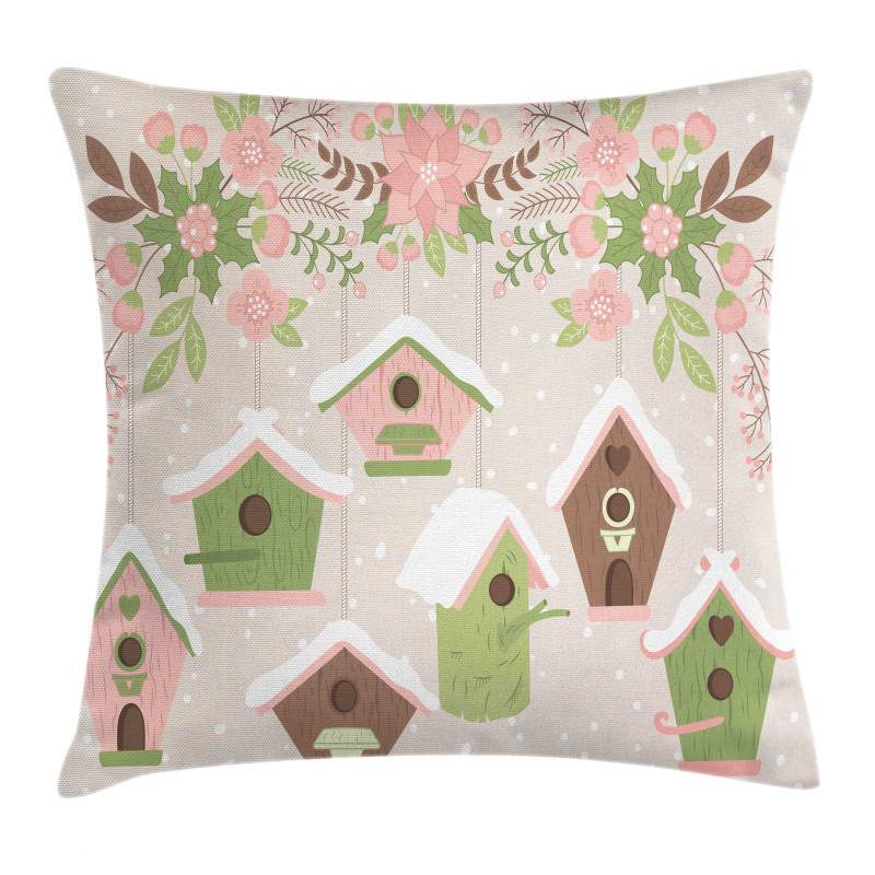 Pastel Floral Snow Nest Pillow Cover